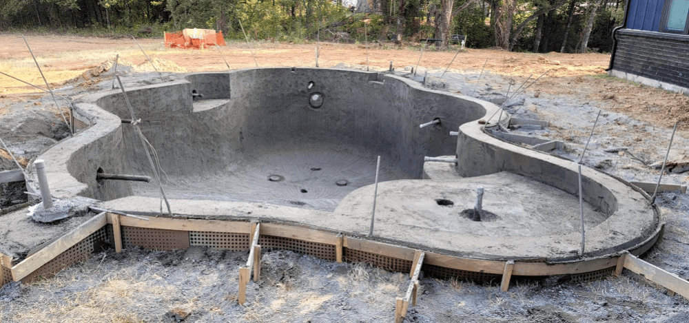 Backyard pool and spa designed by High Tide Pools & Spas